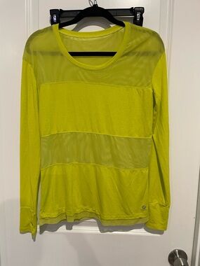 oiselle Lime Green Long Sleeve Pullover